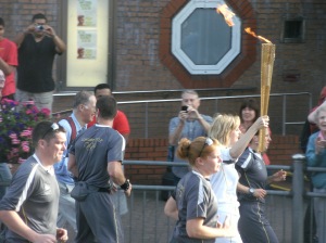 The Olympic torch in Leyton